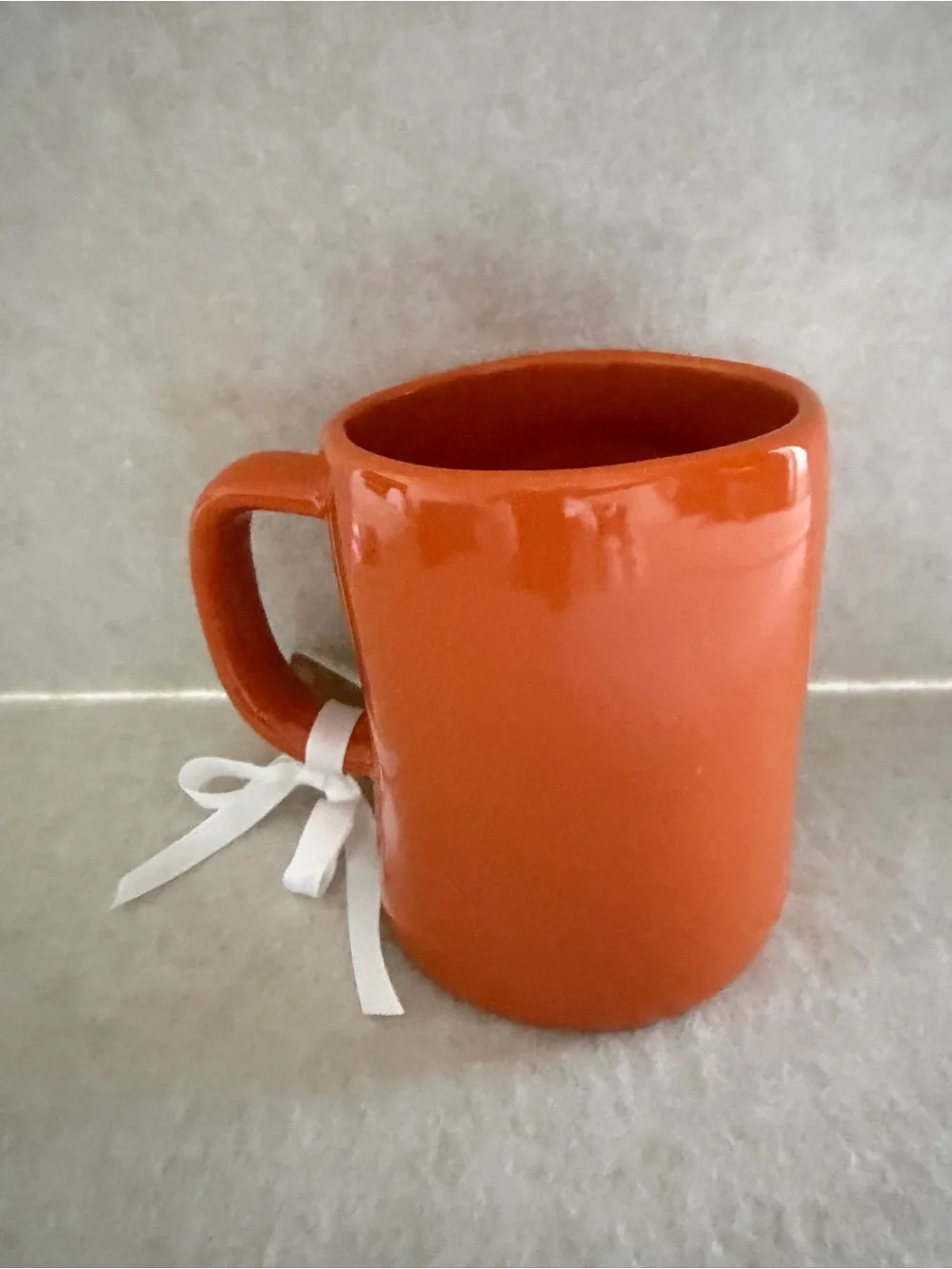 Rae Dunn Orange Peanuts 'Grateful for Friends' Ceramic Mug with Character Panel